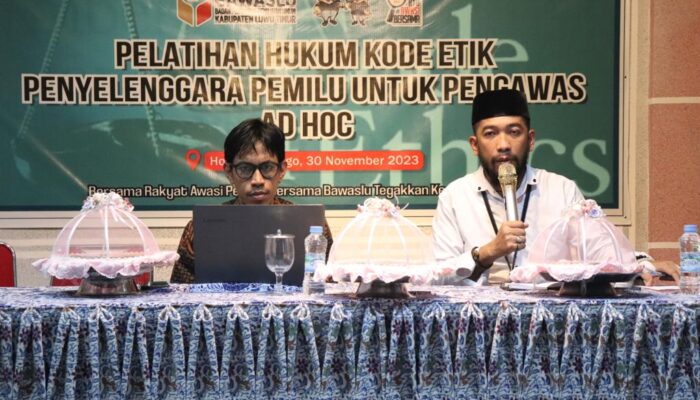 Gelar Pelatihan Hukum Kode Etik, Sulkifli Minta Pengawas Pemilu Ad Hoc Berpedoman pada Prinsip Penyelenggara Pemilu