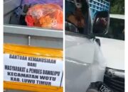 Mobil Pick Up Bermuatan Bantuan untuk Korban Banjir di kabupaten Luwu Alami Lakalantas