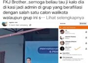 Akun FB Abdul Wahid Soroti Kegiatan Salah Satu Calon Wali Kota Palopo FKJ di Fasilitasi Akun ASN