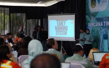 PT Vale Luncurkan Aplikasi Early Warning System saat Simulasi RTD Bendungan Seri Sungai Larona di Malili