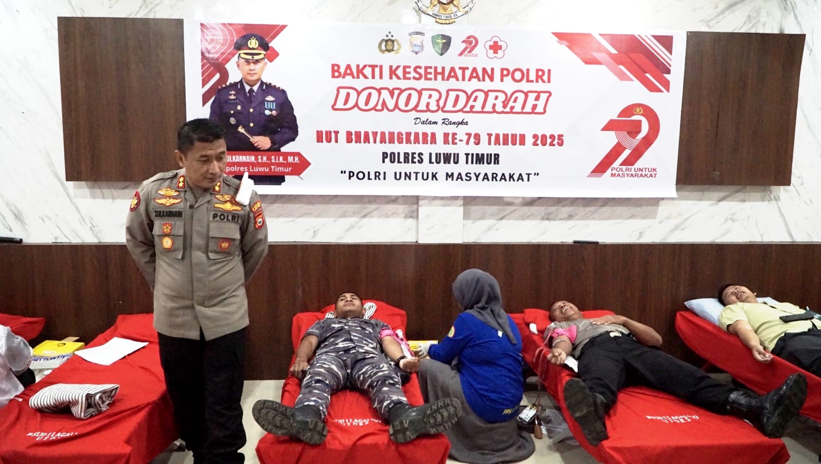 Polres Luwu Timur Gelar Donor Darah Jelang Hari Bhayangkara Ke-79