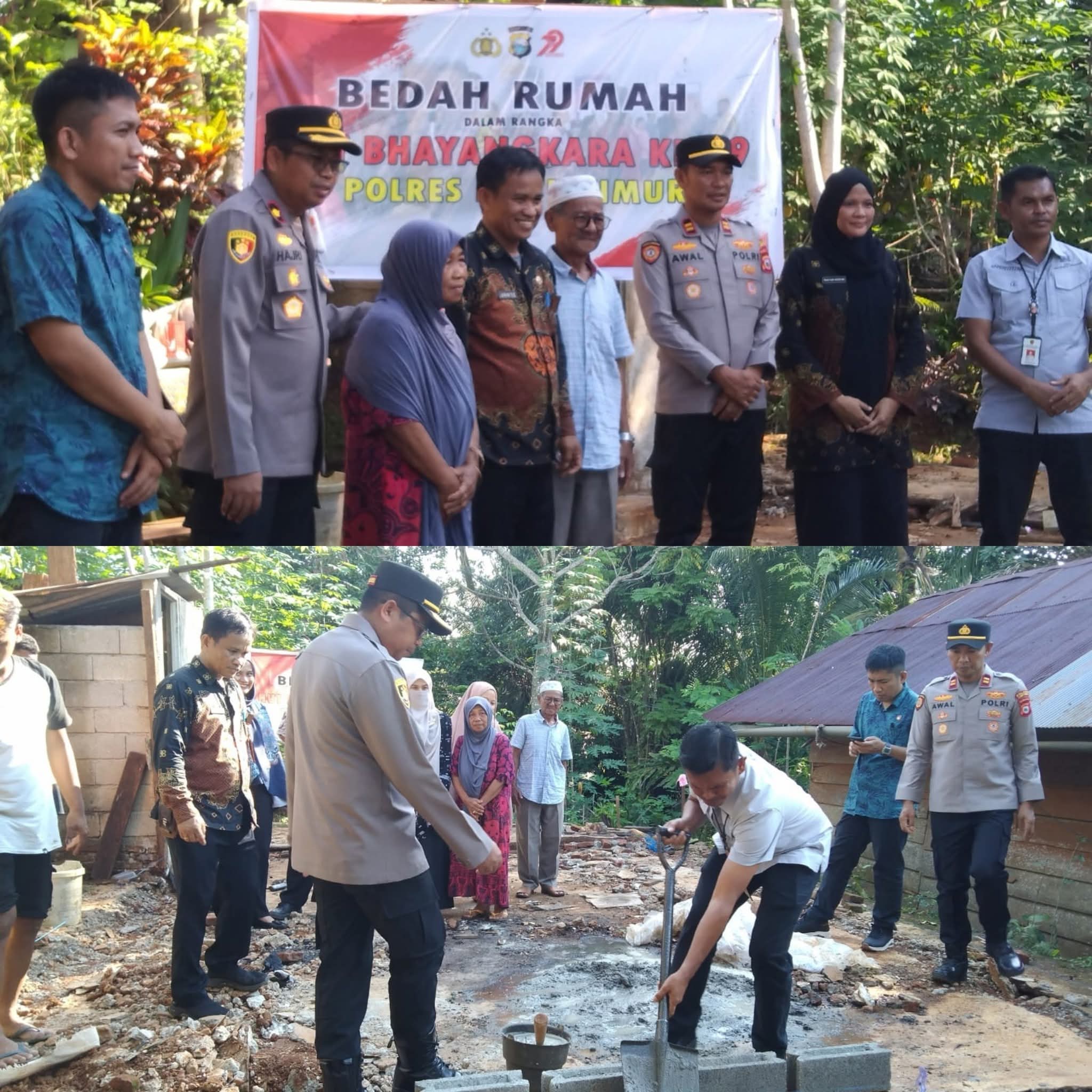 Peringati Hari Bhayangkara ke-79, Polres Luwu Timur Laksanakan Bedah Rumah di Malili
