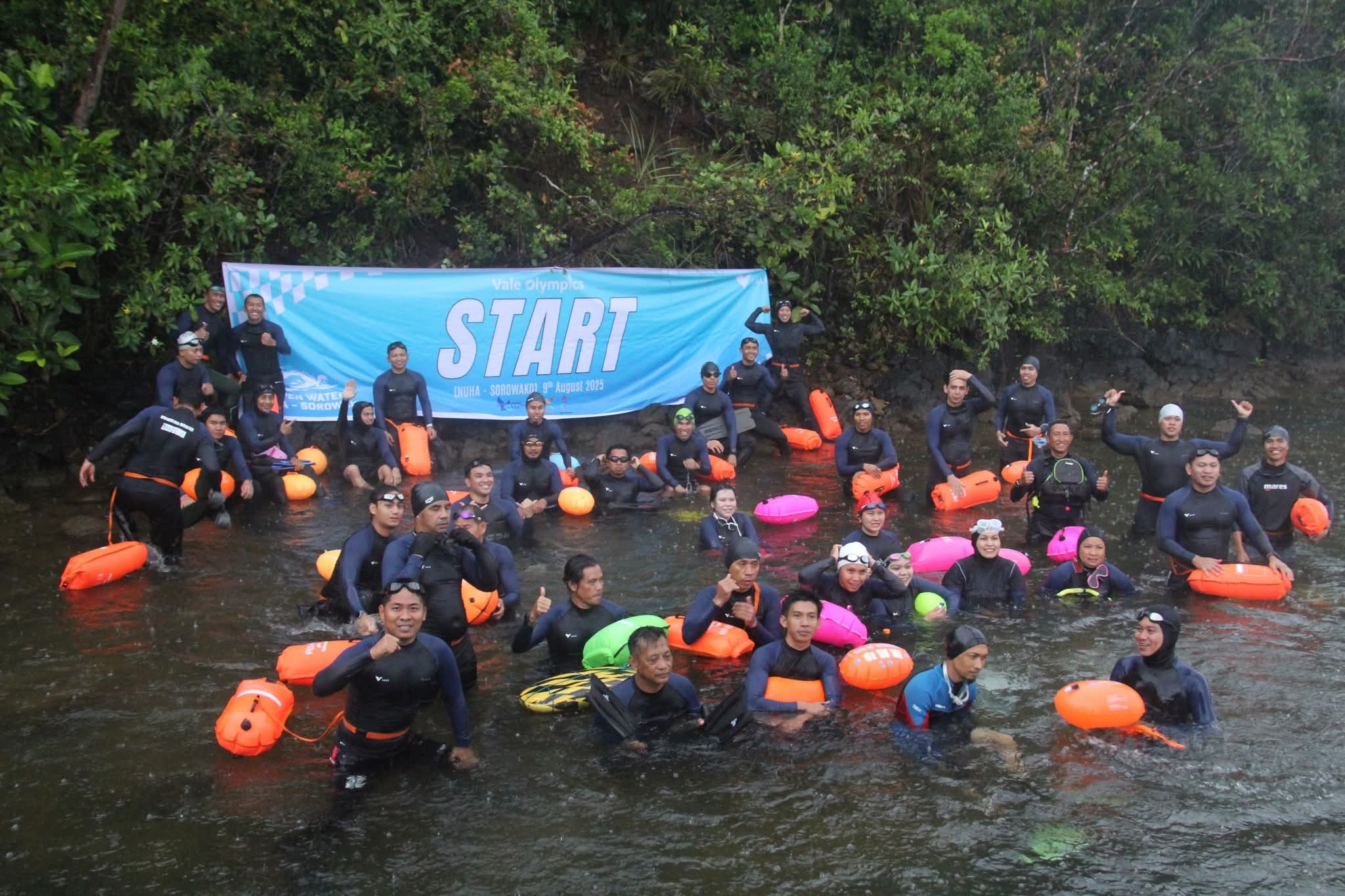 Semangat Kebersamaan dan Asta Cita, PT Vale Rayakan Melalui Open Water Renang Lintas Danau di Sorowako