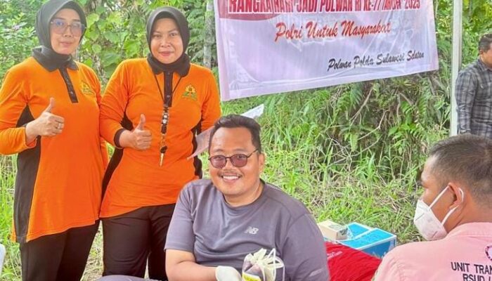 Sambut HUT Polwan ke-77: Polwan Polres Luwu Timur Gelar Bakti Kesehatan dan Donor Darah