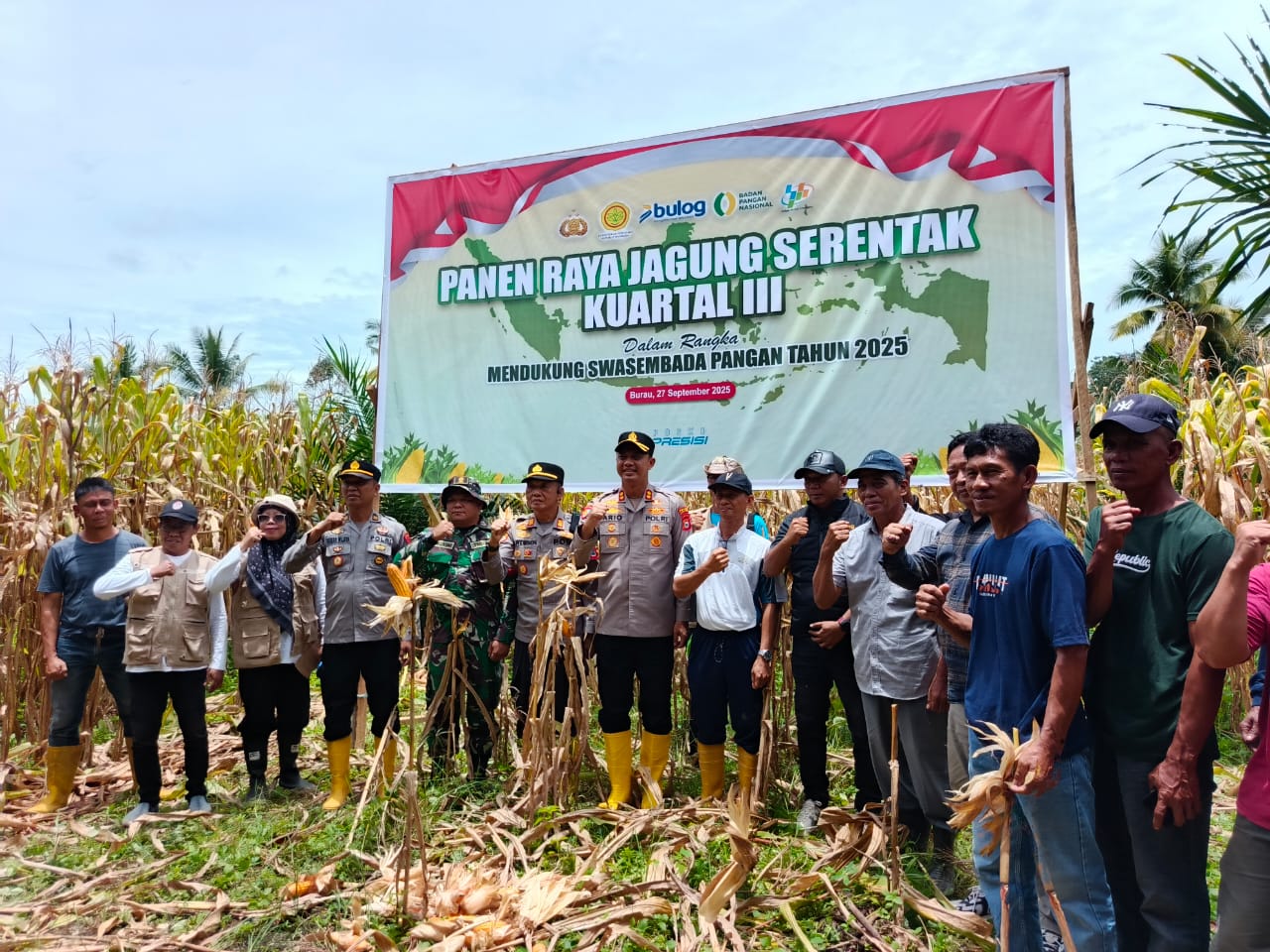 Polres Luwu Timur Gelar Panen Raya Jagung Serentak Dukung Swasembada Pangan 2025