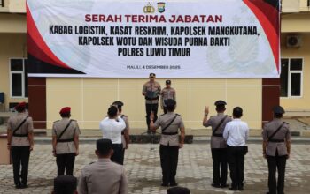 Polres Luwu Timur Gelar Sertijab dan Purnabakti, Kapolres Tekankan Profesionalisme